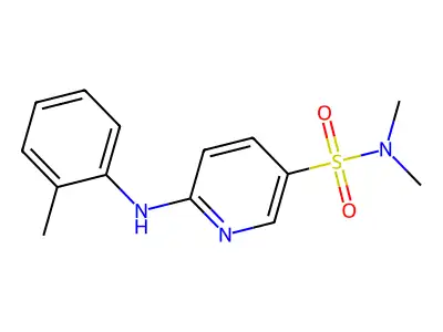 N,N-dimethyl-6-(2-methylanilino)pyridine-3-sulfonamide structure