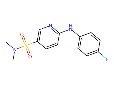 6-(4-fluoroanilino)-N,N-dimethylpyridine-3-sulfonamide structure