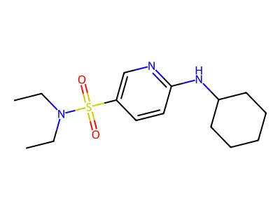 6-(cyclohexylamino)-N,N-diethylpyridine-3-sulfonamide structure