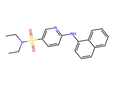 N,N-diethyl-6-(naphthalen-1-ylamino)pyridine-3-sulfonamide structure