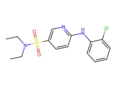 6-(2-chloroanilino)-N,N-diethylpyridine-3-sulfonamide structure