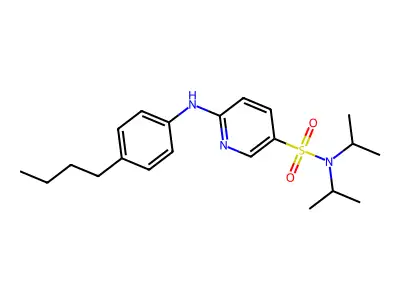 6-(4-butylanilino)-N,N-di(propan-2-yl)pyridine-3-sulfonamide structure