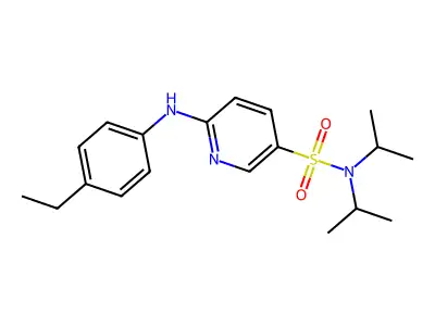 6-(4-ethylanilino)-N,N-di(propan-2-yl)pyridine-3-sulfonamide structure