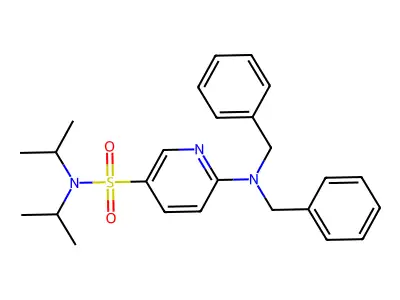 6-(dibenzylamino)-N,N-di(propan-2-yl)pyridine-3-sulfonamide structure
