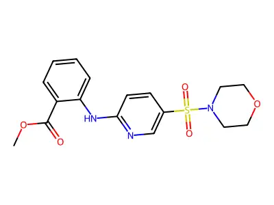 Methyl 2-[(5-morpholin-4-ylsulfonylpyridin-2-yl)amino]benzoate structure