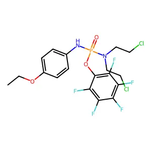 N-[BIS(2-CHLOROETHYL)AMINO-(2,3,4,5,6-PENTAFLUOROPHENOXY)PHOSPHORYL]-4-ETHOXY-ANILINE structure