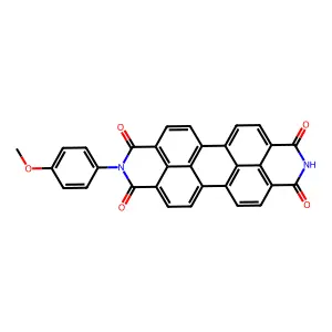 N-(p-Methoxyphenyl)perylene-3,4:9,10-bis(dicarbimide) structure