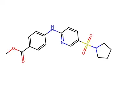 Methyl 4-[(5-pyrrolidin-1-ylsulfonylpyridin-2-yl)amino]benzoate structure