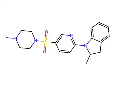 2-Methyl-1-[5-(4-methylpiperazin-1-yl)sulfonylpyridin-2-yl]-2,3-dihydroindole structure