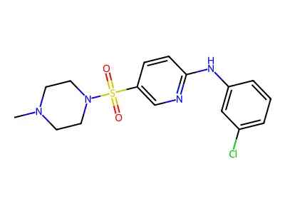 N-(3-chlorophenyl)-5-(4-methylpiperazin-1-yl)sulfonyl-pyridin-2-amine structure