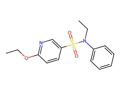 6-ethoxy-N-ethyl-N-phenylpyridine-3-sulfonamide structure