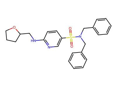 N,N-Dibenzyl-6-{[(oxolan-2-yl)methyl]imino}-1,6-dihydropyridine-3-sulfonamide structure