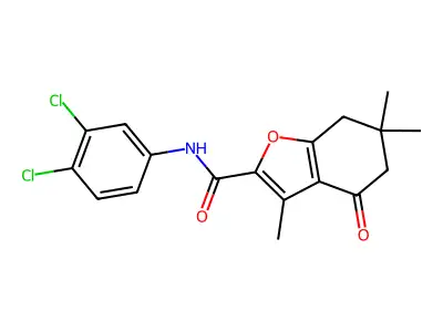 N-(3,4-Dichlorophenyl)-3,6,6-trimethyl-4-oxo-4,5,6,7-tetrahydro-1-benzofuran-2-carboxamide structure