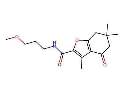N-(3-methoxypropyl)(3,6,6-trimethyl-4-oxo(5,6,7-trihydrobenzo[2,1-d]furan-2-yl))carboxamide structure