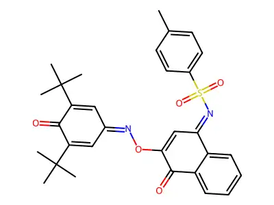 N-[3-[(3,5-ditert-butyl-4-oxocyclohexa-2,5-dien-1-ylidene)amino]oxy-4-oxonaphthalen-1-ylidene]-4-methylbenzenesulfonamide structure