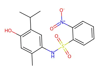 N-[4-Hydroxy-2-methyl-5-(propan-2-yl)phenyl]-2-nitrobenzene-1-sulfonamide structure