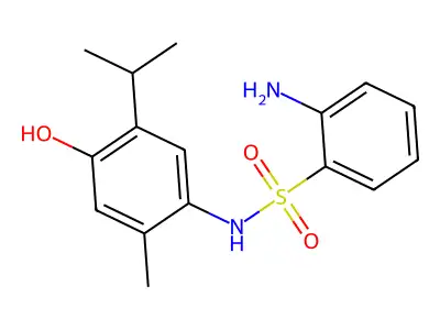 2-Amino-N-[4-hydroxy-2-methyl-5-(propan-2-yl)phenyl]benzene-1-sulfonamide structure