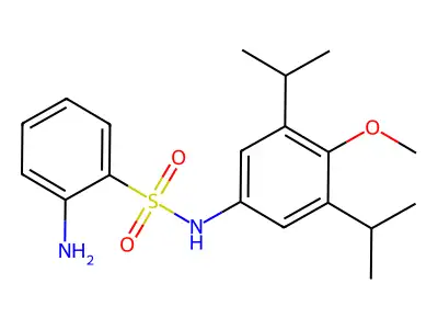 2-amino-N-[4-methoxy-3,5-di(propan-2-yl)phenyl]benzenesulfonamide structure