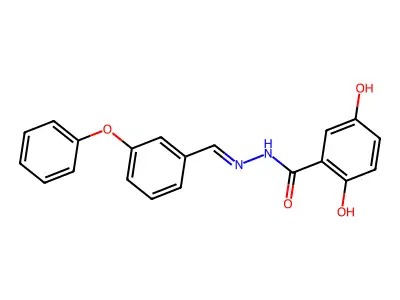 2,5-dihydroxy-N-[(3-phenoxyphenyl)methylideneamino]benzamide structure