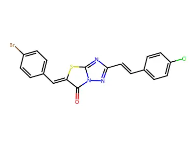 5-[(4-Bromophenyl)methylidene]-2-[2-(4-chlorophenyl)ethenyl][1,3]thiazolo[3,2-b][1,2,4]triazol-6(5H)-one structure