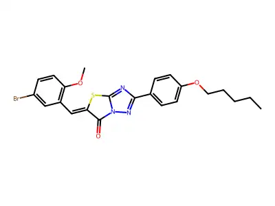 5-[(5-bromo-2-methoxyphenyl)methylidene]-2-(4-pentoxyphenyl)-[1,3]thiazolo[3,2-b][1,2,4]triazol-6-one structure