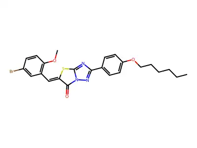 5-[(5-Bromo-2-methoxyphenyl)methylidene]-2-[4-(hexyloxy)phenyl][1,3]thiazolo[3,2-b][1,2,4]triazol-6(5H)-one structure
