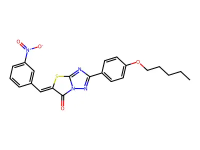 5-[(3-Nitrophenyl)methylidene]-2-[4-(pentyloxy)phenyl][1,3]thiazolo[3,2-b][1,2,4]triazol-6(5H)-one structure