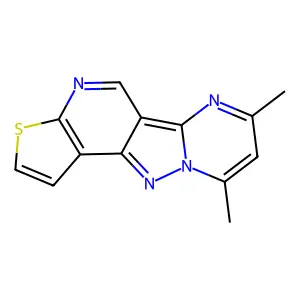 7,9-Dimethylthieno(3'',2'':5',6')pyrido(4',3':3,4)pyrazolo(1,5-a)pyrimidine structure