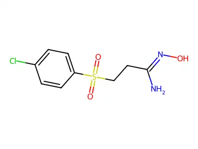 3-(4-chlorophenyl)sulfonyl-N'-hydroxypropanimidamide structure