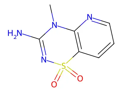 4H-Pyrido(2,3-e)-1,2,4-thiadiazin-3-amine, 4-methyl-, 1,1-dioxide structure