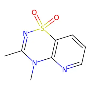 4H-Pyrido(2,3-e)-1,2,4-thiadiazine, 3,4-dimethyl-, 1,1-dioxide structure