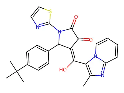 5-(4-tert-Butylphenyl)-4-[hydroxy(2-methylimidazo[1,2-a]pyridin-3-yl)methylidene]-1-(1,3-thiazol-2-yl)pyrrolidine-2,3-dione structure
