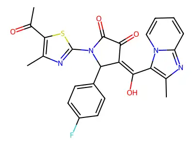 1-(5-Acetyl-4-methyl-1,3-thiazol-2-yl)-5-(4-fluorophenyl)-4-[hydroxy(2-methylimidazo[1,2-a]pyridin-3-yl)methylidene]pyrrolidine-2,3-dione structure