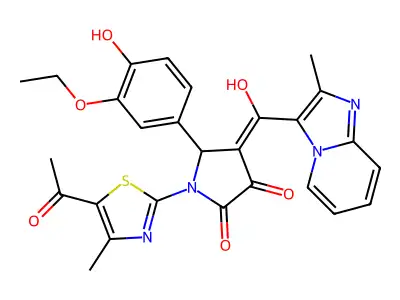 1-(5-Acetyl-4-methyl-1,3-thiazol-2-yl)-5-(3-ethoxy-4-hydroxyphenyl)-4-[hydroxy(2-methylimidazo[1,2-a]pyridin-3-yl)methylidene]pyrrolidine-2,3-dione structure