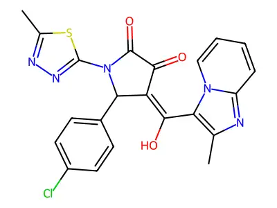 5-(4-chlorophenyl)-4-[hydroxy-(2-methylimidazo[1,2-a]pyridin-3-yl)methylidene]-1-(5-methyl-1,3,4-thiadiazol-2-yl)pyrrolidine-2,3-dione structure