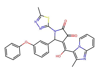4-[hydroxy-(2-methylimidazo[1,2-a]pyridin-3-yl)methylidene]-1-(5-methyl-1,3,4-thiadiazol-2-yl)-5-(3-phenoxyphenyl)pyrrolidine-2,3-dione structure