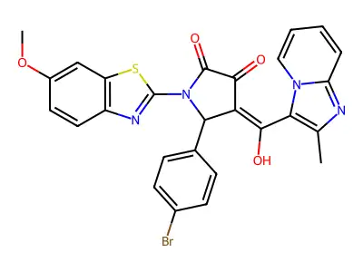 5-(4-Bromophenyl)-4-[hydroxy(2-methylimidazo[1,2-a]pyridin-3-yl)methylidene]-1-(6-methoxy-1,3-benzothiazol-2-yl)pyrrolidine-2,3-dione structure
