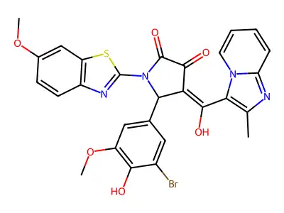 5-(3-Bromo-4-hydroxy-5-methoxyphenyl)-4-[hydroxy(2-methylimidazo[1,2-a]pyridin-3-yl)methylidene]-1-(6-methoxy-1,3-benzothiazol-2-yl)pyrrolidine-2,3-dione structure