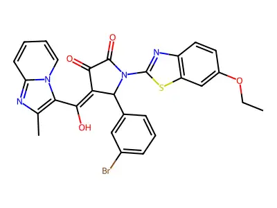 5-(3-Bromophenyl)-1-(6-ethoxy-1,3-benzothiazol-2-yl)-4-[hydroxy(2-methylimidazo[1,2-a]pyridin-3-yl)methylidene]pyrrolidine-2,3-dione structure