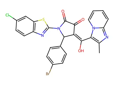 5-(4-Bromophenyl)-1-(6-chloro-1,3-benzothiazol-2-yl)-4-[hydroxy(2-methylimidazo[1,2-a]pyridin-3-yl)methylidene]pyrrolidine-2,3-dione structure