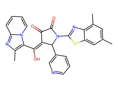 1-(4,6-Dimethyl-1,3-benzothiazol-2-yl)-4-[hydroxy(2-methylimidazo[1,2-a]pyridin-3-yl)methylidene]-5-(pyridin-3-yl)pyrrolidine-2,3-dione structure