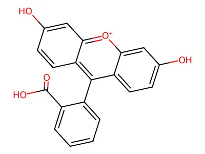 9-(2-Carboxyphenyl)-3,6-dihydroxyxanthylium structure