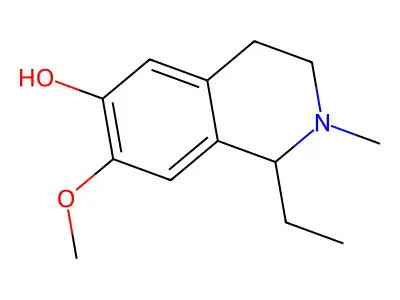6-Isoquinolinol,1-ethyl-1,2,3,4-tetrahydro-7-methoxy-2-methyl- structure