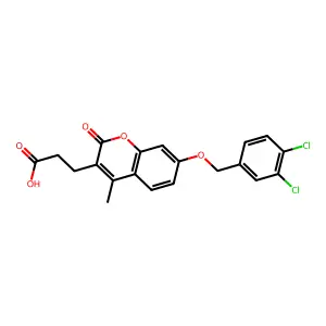3-{7-[(3,4-dichlorobenzyl)oxy]-4-methyl-2-oxo-2H-chromen-3-yl}propanoic acid structure