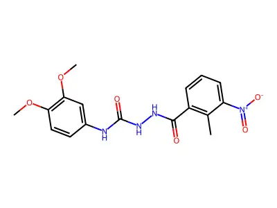 1-(3,4-Dimethoxyphenyl)-3-[(2-methyl-3-nitrobenzoyl)amino]urea structure