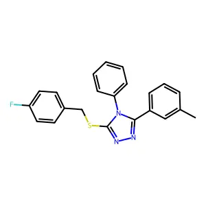 3-[(4-Fluorophenyl)methylsulfanyl]-5-(3-methylphenyl)-4-phenyl-1,2,4-triazole structure
