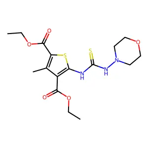 diethyl 3-methyl-5-(3-morpholinothioureido)thiophene-2,4-dicarboxylate structure