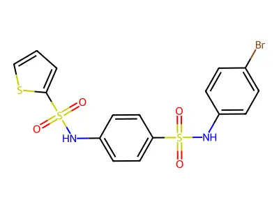 N-[4-[(4-bromophenyl)sulfamoyl]phenyl]thiophene-2-sulfonamide structure