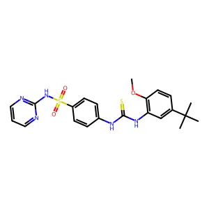 1-(5-Tert-butyl-2-methoxyphenyl)-3-[4-(pyrimidin-2-ylsulfamoyl)phenyl]thiourea structure