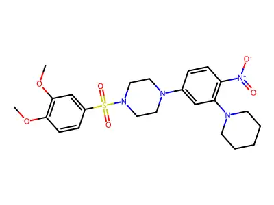 1-(3,4-Dimethoxyphenyl)sulfonyl-4-(4-nitro-3-piperidin-1-ylphenyl)piperazine structure
